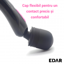 Vibrator Flexibil EDAR Pentru Stimulare Clitoridiana, Cap Din Silicon, 10 Funcții De Vibratie, Ideal Pentru Masaj Intim, Rezi...