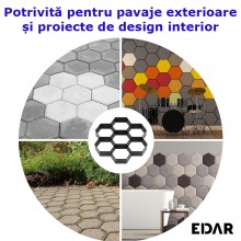 Matrita EDAR cu contur Pentru Beton Amprentat Sau Piatra Decorativa, Forma Cu Aspect Natural, Din Plastic, Pentru Turnare Pav...
