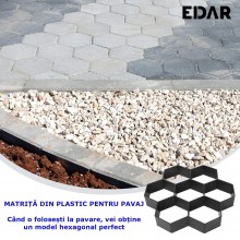 Matrita EDAR cu contur Pentru Beton Amprentat Sau Piatra Decorativa, Forma Cu Aspect Natural, Din Plastic, Pentru Turnare Pav...