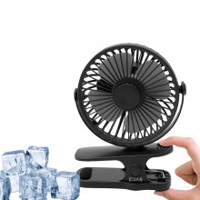 Ventilator Portabil EDAR Cu Clips, USB Reincarcabil, Pentru Birou, Sezlong Sau Carucior, 11 Cm Diametru Și 3 Viteze, Negru