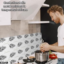 Protectie Impotriva Stropilor De Ulei Pentru Aragaz EDAR, Model Frunze, Din Aluminiu, Pliabila, Reutilizabila, Lavabila, Rezi...