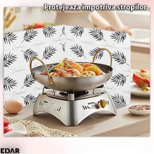 Protectie Impotriva Stropilor De Ulei Pentru Aragaz EDAR, Model Frunze, Din Aluminiu, Pliabila, Reutilizabila, Lavabila, Rezi...