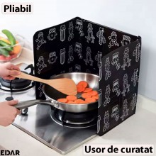 Protectie Impotriva Stropilor De Ulei Pentru Aragaz EDAR, Model Cactus, Din Aluminiu, Pliabila, Reutilizabila, Lavabila, Rezi...