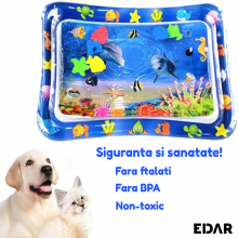 Saltea Gonflabila EDAR Pentru Bebelusi Si Copii, Centru Activitati Pentru Joaca Interactiva, PVC, Cu Apa, Tema Ocean Cu Pesti... Saltea Gonflabila EDAR Pentru Bebelusi Si Copii, Centru Activitati Pentru Joaca Interactiva, PVC, Cu Apa, Tema Ocean Cu Pesti...