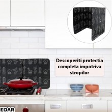 Protectie Impotriva Stropilor De Ulei Pentru Aragaz EDAR, Model Cactus, Din Aluminiu, Pliabila, Reutilizabila, Lavabila, Rezi...