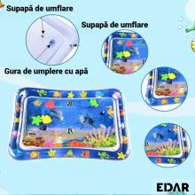Saltea Gonflabila EDAR Pentru Bebelusi Si Copii, Centru Activitati Pentru Joaca Interactiva, PVC, Cu Apa, Tema Ocean Cu Pesti... Saltea Gonflabila EDAR Pentru Bebelusi Si Copii, Centru Activitati Pentru Joaca Interactiva, PVC, Cu Apa, Tema Ocean Cu Pesti...