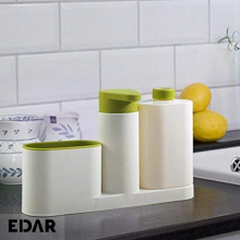 Organizator Multifunctional EDAR Pentru Chiuveta, Cu Dozator, Spatiu Depozitare Burete, Polipropilena, Alb/Verde Organizator Multifunctional EDAR Pentru Chiuveta, Cu Dozator, Spatiu Depozitare Burete, Polipropilena, Alb/Verde