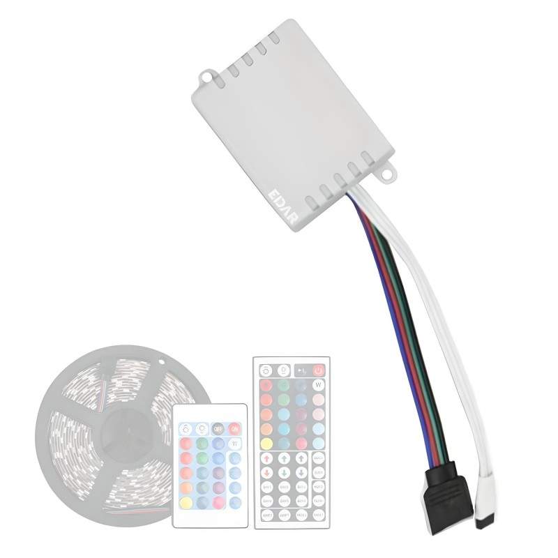 Controler EDAR Pentru Banda LED RGB, Functioneaza Fara Conexiune WiFi, Conector Compatibil Cu Telecomenzi Cu 24 Sau 44 De Tas...