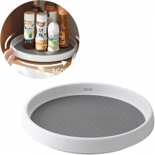 Tava Rotativa EDAR Pentru Organizare – 360°, 1 Nivel, Diametru 30 cm, Antiderapanta, Ideala Pentru Frigider, Dulap Sau Bucata...
