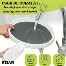 Tava Rotativa EDAR Pentru Organizare – 360°, 1 Nivel, Diametru 30 cm, Antiderapanta, Ideala Pentru Frigider, Dulap Sau Bucata...