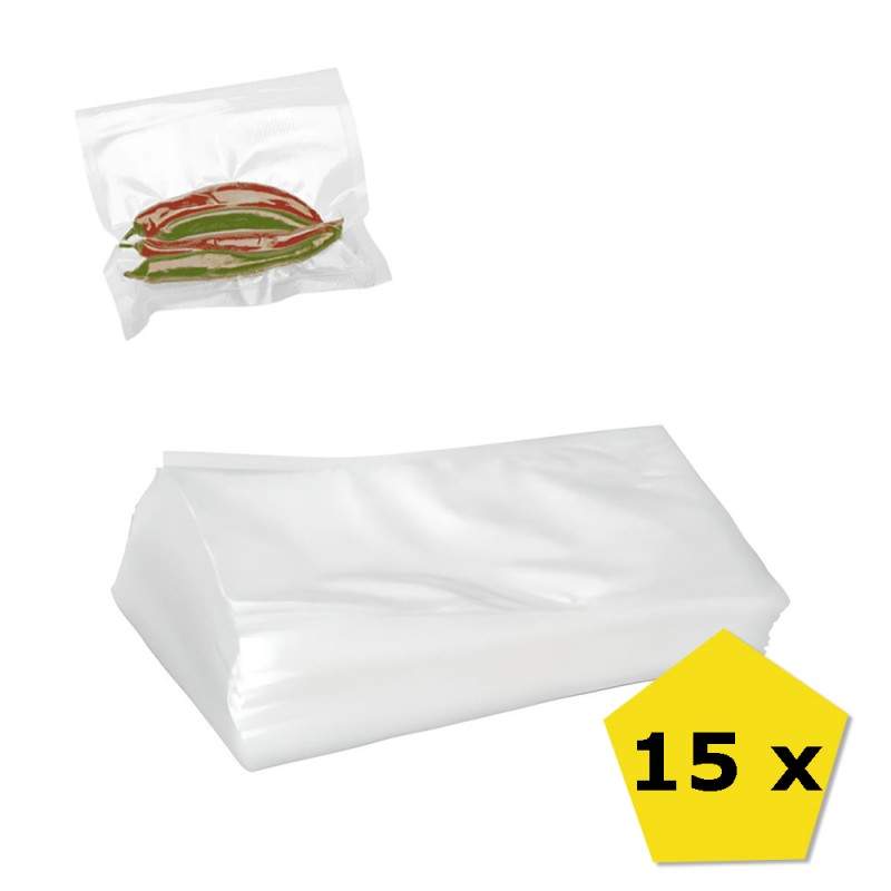 Set 15 x Sac EDAR De Vidat Pentru Alimente, 20 x 15 cm, Culoare Transparenta Set 15 x Sac EDAR De Vidat Pentru Alimente, 20 x 15 cm, Culoare Transparenta