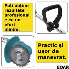 Motocoasa Electrica Cu Acumulator Profesionala EDAR, Pentru Tuns Iarba, Fara Fir Cu 2 Acumulatori Reincarcabili, 21V, Disc Ta...