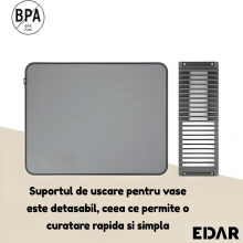 Uscator De Vase Pliabil 2-în-1 EDAR, Cu Suport Detasabil Si Covoras Din Microfibra Super-Absorbant, Ideal Pentru Organizarea ... Uscator De Vase Pliabil 2-în-1 EDAR, Cu Suport Detasabil Si Covoras Din Microfibra Super-Absorbant, Ideal Pentru Organizarea ...