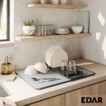 Uscator De Vase Pliabil 2-în-1 EDAR, Cu Suport Detasabil Si Covoras Din Microfibra Super-Absorbant, Ideal Pentru Organizarea ... Uscator De Vase Pliabil 2-în-1 EDAR, Cu Suport Detasabil Si Covoras Din Microfibra Super-Absorbant, Ideal Pentru Organizarea ...