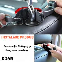 Carlig Multifunctional 2-în-1 EDAR Pentru Tetiera Auto, Cu Suport Pentru Telefon, Rotație 360°, Ideal Pentru Depozitarea Gent... Carlig Multifunctional 2-în-1 EDAR Pentru Tetiera Auto, Cu Suport Pentru Telefon, Rotație 360°, Ideal Pentru Depozitarea Gent...