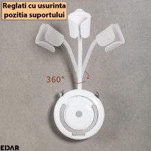 Suport Uscator De Par EDAR, Montare Pe Perete Fara Gaurire, Reglabil, Plastic Rezistent. Alb/Gri Suport Uscator De Par EDAR, Montare Pe Perete Fara Gaurire, Reglabil, Plastic Rezistent. Alb/Gri