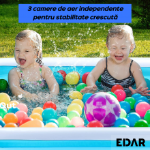 Piscina Gonflabila Dreptunghiulara EDAR, 180x125x56 cm, Cu Podea Moale, 3 Camere De Aer, Pentru Exterior, Potrivita Pentru Co... Piscina Gonflabila Dreptunghiulara EDAR, 180x125x56 cm, Cu Podea Moale, 3 Camere De Aer, Pentru Exterior, Potrivita Pentru Co...