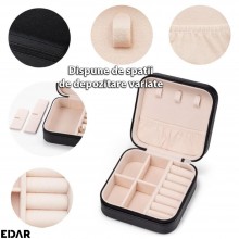 Cutie De Organizare Portabila EDAR Pentru Bijuterii Din Piele Ecologica, Compartimentata Pentru Inele, Cercei, Bratari, Colie... Cutie De Organizare Portabila EDAR Pentru Bijuterii Din Piele Ecologica, Compartimentata Pentru Inele, Cercei, Bratari, Colie...