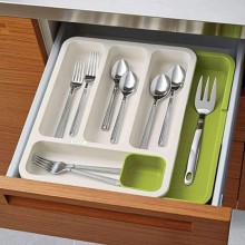 Organizator Pentru Tacamuri Si Ustensile Bucatarie EDAR, Pentru Sertar, Ajustabil, Plastic Durabil, Capacitate Mare, Depozita...