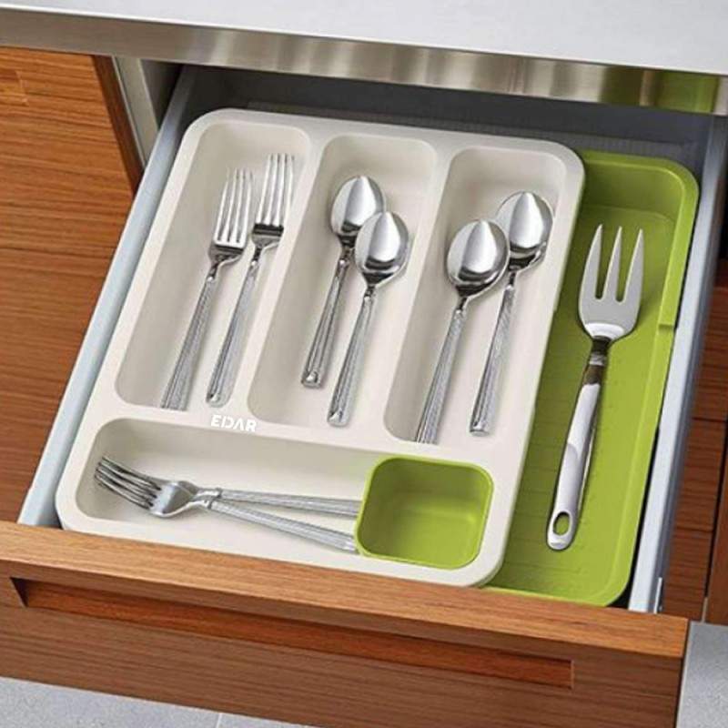 Organizator Pentru Tacamuri Si Ustensile Bucatarie EDAR, Pentru Sertar, Ajustabil, Plastic Durabil, Capacitate Mare, Depozita... Organizator Pentru Tacamuri Si Ustensile Bucatarie EDAR, Pentru Sertar, Ajustabil, Plastic Durabil, Capacitate Mare, Depozita...
