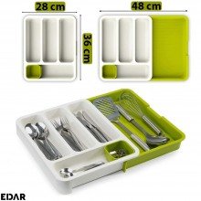 Organizator Pentru Tacamuri Si Ustensile Bucatarie EDAR, Pentru Sertar, Ajustabil, Plastic Durabil, Capacitate Mare, Depozita... Organizator Pentru Tacamuri Si Ustensile Bucatarie EDAR, Pentru Sertar, Ajustabil, Plastic Durabil, Capacitate Mare, Depozita...