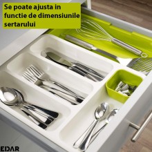Organizator Pentru Tacamuri Si Ustensile Bucatarie EDAR, Pentru Sertar, Ajustabil, Plastic Durabil, Capacitate Mare, Depozita... Organizator Pentru Tacamuri Si Ustensile Bucatarie EDAR, Pentru Sertar, Ajustabil, Plastic Durabil, Capacitate Mare, Depozita...