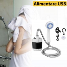 Dus Electric Portabil EDAR Pentru Camping, Pompa Cu Acumulator de 2200 mAh, Alimentare USB, Ideal pentru Dusuri Interioare sa...