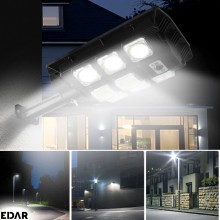 Lampa Solara EDAR Pentru Exterior, Iluminat Stradal Sau Gradina, Model W7100A3, 208 Led SMD, Lumina Neutra, Senzori De Miscar...