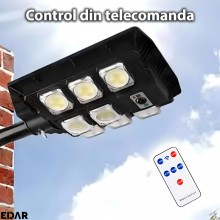 Lampa Solara EDAR Pentru Exterior, Iluminat Stradal Sau Gradina, Model W7100A3, 208 Led SMD, Lumina Neutra, Senzori De Miscar...