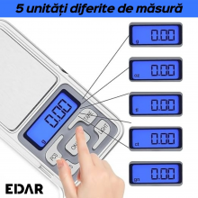 Cantar Digital De Buzunar EDAR, 500g/0.1g, Cu functie TARA, Auto-Calibrare Si Ecran LCD Iluminat Cantar Digital De Buzunar EDAR, 500g/0.1g, Cu functie TARA, Auto-Calibrare Si Ecran LCD Iluminat