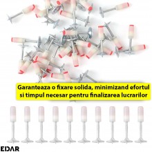 Set 50 x Cui Fixare EDAR, Autopropulsare, Pentru Pistol Manual, Model CIuperca, 7.2 mm, Alb/Argintiu Set 50 x Cui Fixare EDAR, Autopropulsare, Pentru Pistol Manual, Model CIuperca, 7.2 mm, Alb/Argintiu