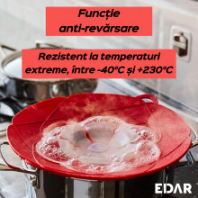 Capac Anti-Revarsare Din Silicon EDAR, Universal, 31.5 cm, Rezistent La Temperatura, Ideal Pentru Oale Si Tigai