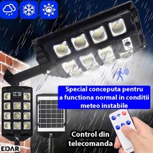 Lampa Solara EDAR Pentru Exterior, Iluminat Stradal Sau Gradina, Model W7100A4, 286 Led SMD, Lumina Neutra, Senzori De Miscar... Lampa Solara EDAR Pentru Exterior, Iluminat Stradal Sau Gradina, Model W7100A4, 286 Led SMD, Lumina Neutra, Senzori De Miscar...