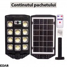 Lampa Solara EDAR Pentru Exterior, Iluminat Stradal Sau Gradina, Model W7100A4, 286 Led SMD, Lumina Neutra, Senzori De Miscar... Lampa Solara EDAR Pentru Exterior, Iluminat Stradal Sau Gradina, Model W7100A4, 286 Led SMD, Lumina Neutra, Senzori De Miscar...