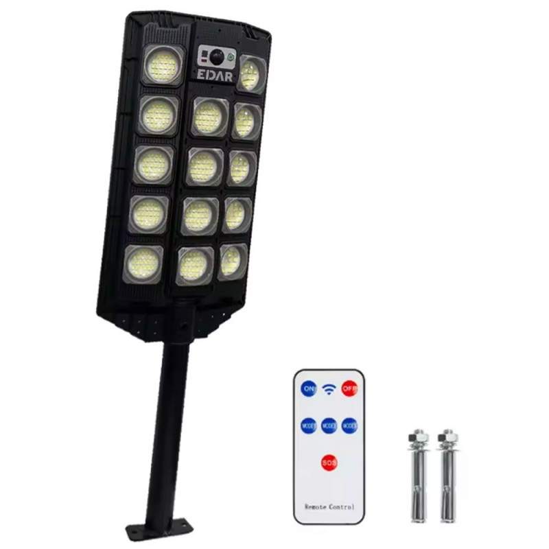 Lampa Solara EDAR Pentru Exterior, Iluminat Stradal Sau Gradina, Model W7100A5, 364 Led SMD, Lumina Neutra, Senzori De Miscar...