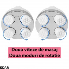 Aparat Pentru Masaj Capilar EDAR, Masaj Scalp, Rezistent La Apa, Ajuta La Reducerea Stresului, Curatare Scalp, 4 Capete Detas...