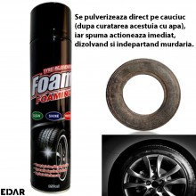 Spray Spuma EDAR pentru Curatarea, Protejarea si Luciul Anvelopelor Auto, Solutie de Detailing si Tratament pentru Cauciuc, 6...