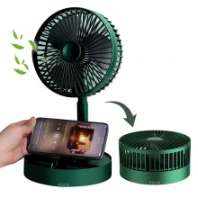 Ventilator Portabil EDAR Cu Suport Telefon, Reincarcabil, Pliabil, Cu 3 Viteze De Ventilatie, Pentru Interior/Exterior, Silen...