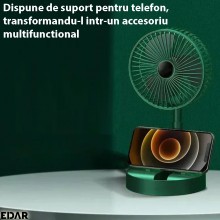Ventilator Portabil EDAR Cu Suport Telefon, Reincarcabil, Pliabil, Cu 3 Viteze De Ventilatie, Pentru Interior/Exterior, Silen... Ventilator Portabil EDAR Cu Suport Telefon, Reincarcabil, Pliabil, Cu 3 Viteze De Ventilatie, Pentru Interior/Exterior, Silen...