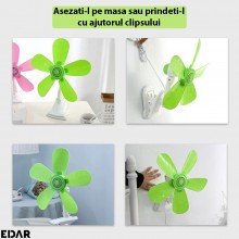 Ventilator De Aer Portabil EDAR Cu Prindere Clips, Functioneaza Cu Conectare Prin Priza, 1 Viteza De Ventilatie, Pentru Masa/... Ventilator De Aer Portabil EDAR Cu Prindere Clips, Functioneaza Cu Conectare Prin Priza, 1 Viteza De Ventilatie, Pentru Masa/...