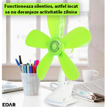 Ventilator De Aer Portabil EDAR Cu Prindere Clips, Functioneaza Cu Conectare Prin Priza, 1 Viteza De Ventilatie, Pentru Masa/... Ventilator De Aer Portabil EDAR Cu Prindere Clips, Functioneaza Cu Conectare Prin Priza, 1 Viteza De Ventilatie, Pentru Masa/...