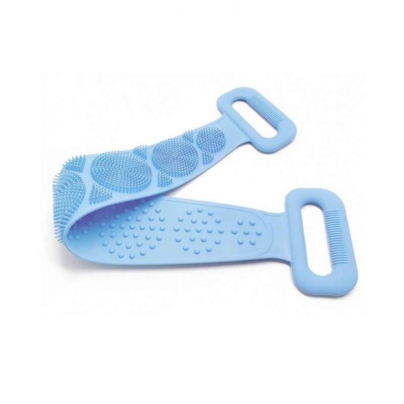 Banda SIKS® pentru igiena corporala 2in1, masaj si exfoliere, silicon, albastru