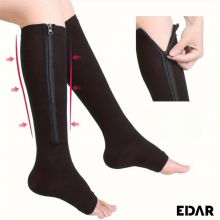 Sosete Terapeutice EDAR Cu Fermoar Lateral, Pentru Picioare Obosite, Stimularea Circulatiei Venoase, Negru, Marimea L/XL Sosete Terapeutice EDAR Cu Fermoar Lateral, Pentru Picioare Obosite, Stimularea Circulatiei Venoase, Negru, Marimea L/XL