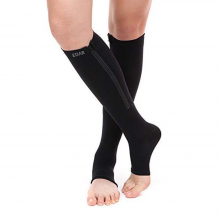 Sosete Terapeutice EDAR Cu Fermoar Lateral, Pentru Picioare Obosite, Stimularea Circulatiei Venoase, Negru, Marimea S/M