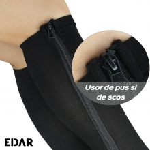 Sosete Terapeutice EDAR Cu Fermoar Lateral, Pentru Picioare Obosite, Stimularea Circulatiei Venoase, Negru, Marimea S/M Sosete Terapeutice EDAR Cu Fermoar Lateral, Pentru Picioare Obosite, Stimularea Circulatiei Venoase, Negru, Marimea S/M