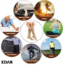 Sosete Terapeutice EDAR Cu Fermoar Lateral, Pentru Picioare Obosite, Stimularea Circulatiei Venoase, Bej, Marimea S/M Sosete Terapeutice EDAR Cu Fermoar Lateral, Pentru Picioare Obosite, Stimularea Circulatiei Venoase, Bej, Marimea S/M