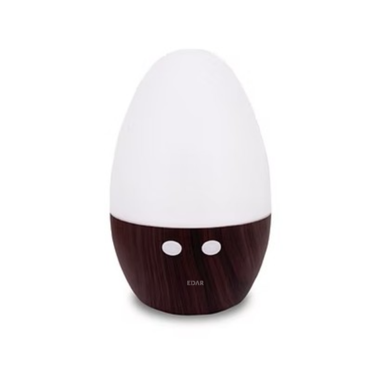 Umidificator Aromaterapie EDAR, Cu Lumina LED Colorata Si Alimentare USB, 4W, Pentru Camera Sau Birou, 120 ml, Alb/Maro