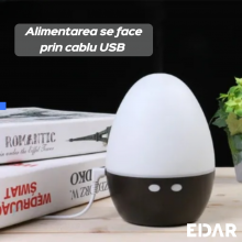 Umidificator Aromaterapie EDAR, Cu Lumina LED Colorata Si Alimentare USB, 4W, Pentru Camera Sau Birou, 120 ml, Alb/Maro