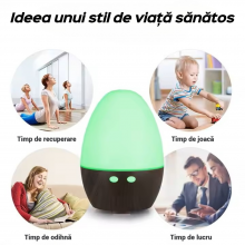 Umidificator Aromaterapie EDAR, Cu Lumina LED Colorata Si Alimentare USB, 4W, Pentru Camera Sau Birou, 120 ml, Alb/Maro