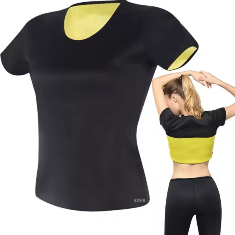 Tricou Sauna SlimFit pentru Slăbit EDAR, Neopren, Modelatoare, Ideal pentru Sport, Fitness și Alergare, Negru, Marimea L Tricou Sauna SlimFit pentru Slăbit EDAR, Neopren, Modelatoare, Ideal pentru Sport, Fitness și Alergare, Negru, Marimea L